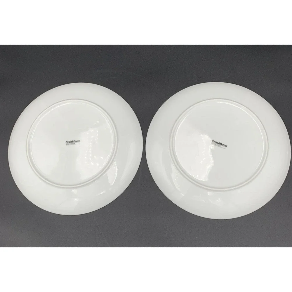Crate & Barrel Jane Dixon Retro Beetle Bug Dinner Plates Yellow Orange Set of‎ 2